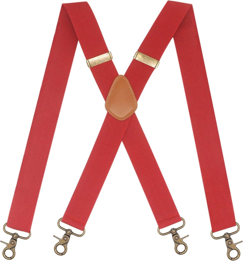 Timiot Mens Suspender 4 Swivel Strong Hooks Adjustable Braces Elastic Comfortable X Style Heavy Duty Strap - Image 1